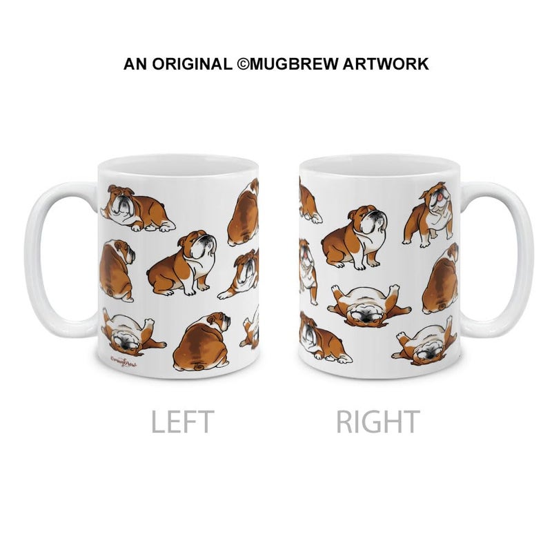 MUGBREW English Bulldog Funny Playful Postures Ceramic Coffee Mug Tea Cup, 11 OZ - Image 2